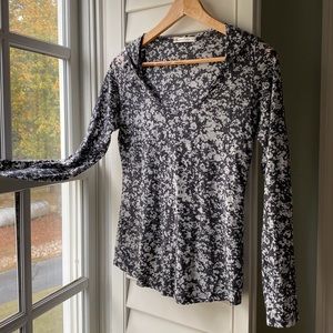 PURE KARMA Hooded Yoga Burnout Top Black/White Size Medium